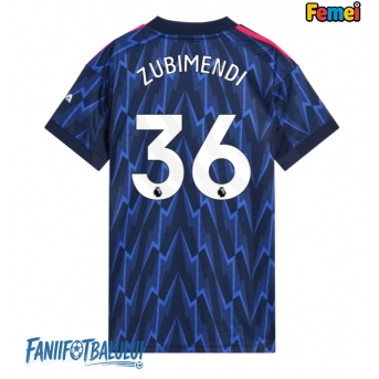 Arsenal Martin Zubimendi #36 Tricou Fotbal Replică 2025-26 Femei Deplasare